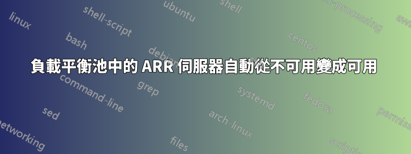 負載平衡池中的 ARR 伺服器自動從不可用變成可用