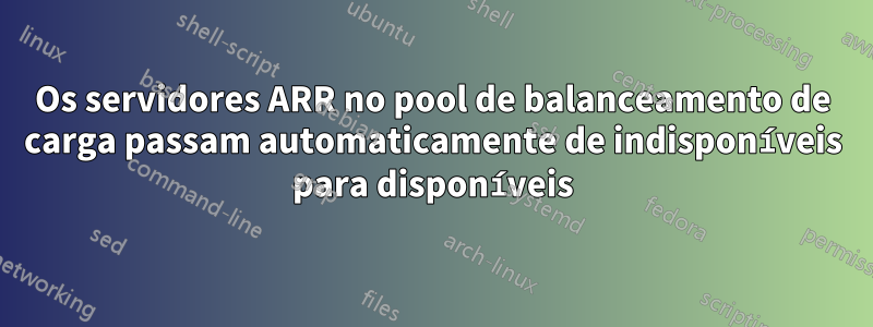 Os servidores ARR no pool de balanceamento de carga passam automaticamente de indisponíveis para disponíveis
