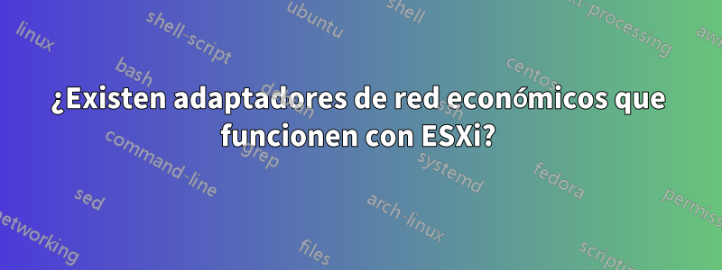 ¿Existen adaptadores de red económicos que funcionen con ESXi?