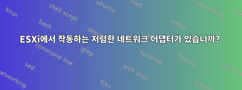 ESXi에서 작동하는 저렴한 네트워크 어댑터가 있습니까?
