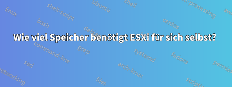 Wie viel Speicher benötigt ESXi für sich selbst?