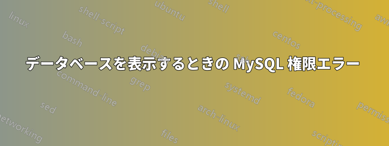 データベースを表示するときの MySQL 権限エラー