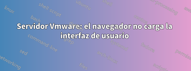 Servidor Vmware: el navegador no carga la interfaz de usuario