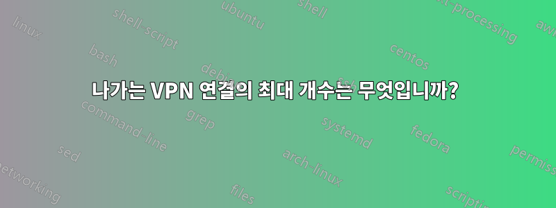 나가는 VPN 연결의 최대 개수는 무엇입니까?