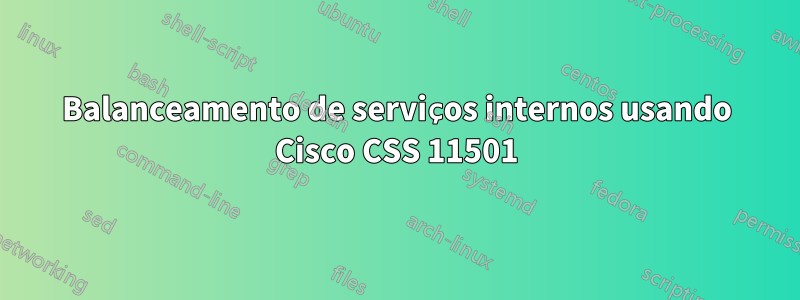 Balanceamento de serviços internos usando Cisco CSS 11501