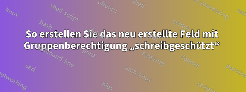 So erstellen Sie das neu erstellte Feld mit Gruppenberechtigung „schreibgeschützt“