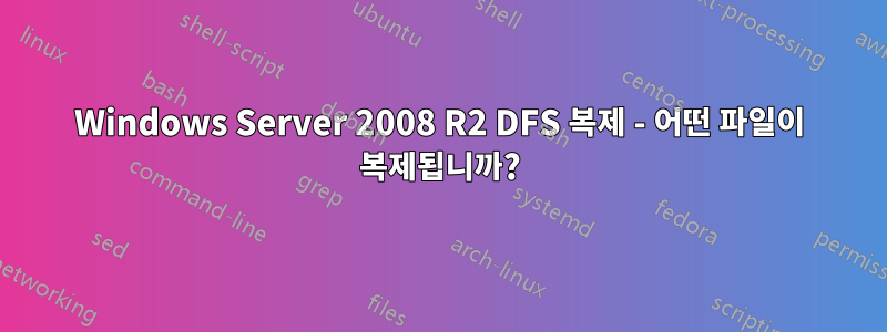 Windows Server 2008 R2 DFS 복제 - 어떤 파일이 복제됩니까?