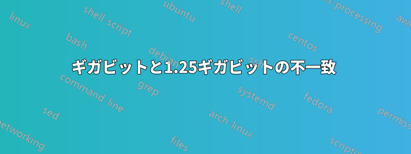 1ギガビットと1.25ギガビットの不一致