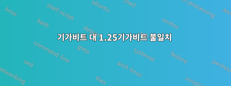 1기가비트 대 1.25기가비트 불일치