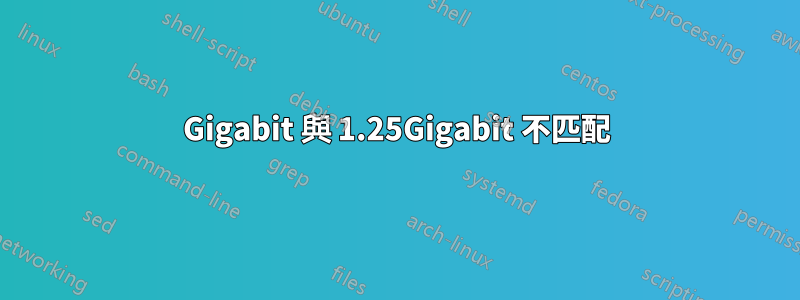 1Gigabit 與 1.25Gigabit 不匹配