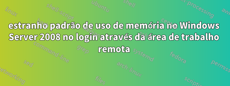 estranho padrão de uso de memória no Windows Server 2008 no login através da área de trabalho remota