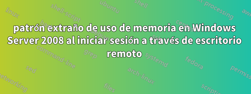 patrón extraño de uso de memoria en Windows Server 2008 al iniciar sesión a través de escritorio remoto