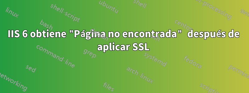 IIS 6 obtiene "Página no encontrada" después de aplicar SSL