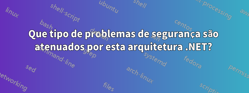 Que tipo de problemas de segurança são atenuados por esta arquitetura .NET?