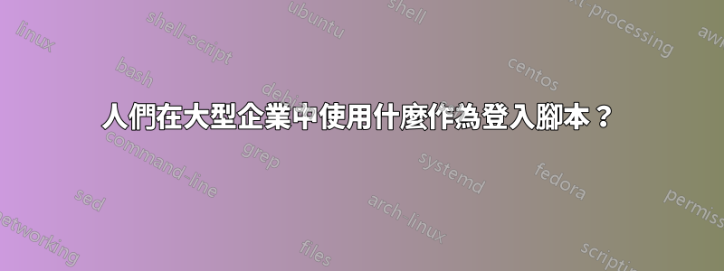 人們在大型企業中使用什麼作為登入腳本？