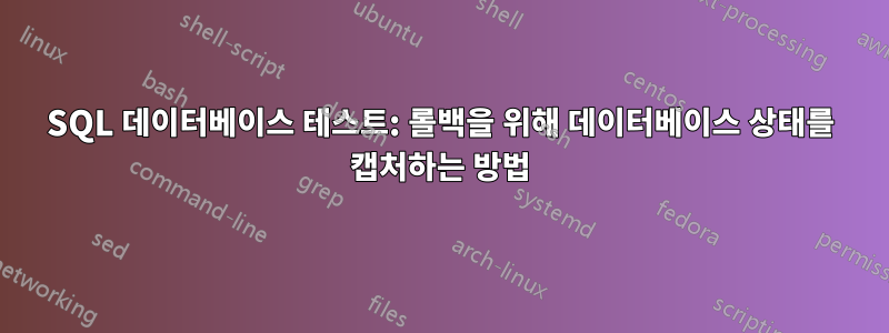 SQL 데이터베이스 테스트: 롤백을 위해 데이터베이스 상태를 캡처하는 방법