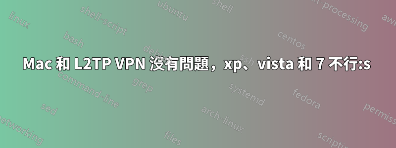 Mac 和 L2TP VPN 沒有問題，xp、vista 和 7 不行:s