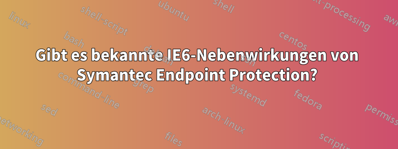 Gibt es bekannte IE6-Nebenwirkungen von Symantec Endpoint Protection?