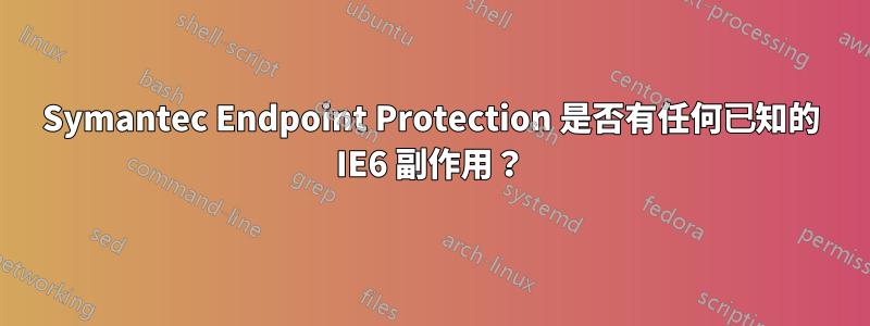 Symantec Endpoint Protection 是否有任何已知的 IE6 副作用？