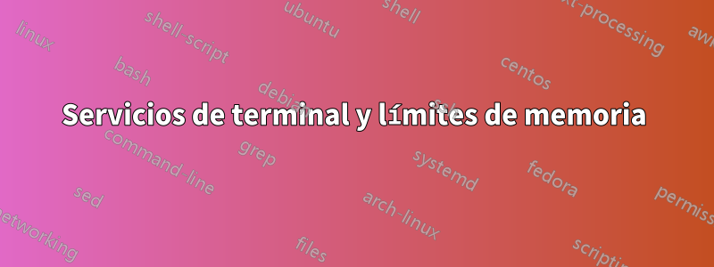 Servicios de terminal y límites de memoria