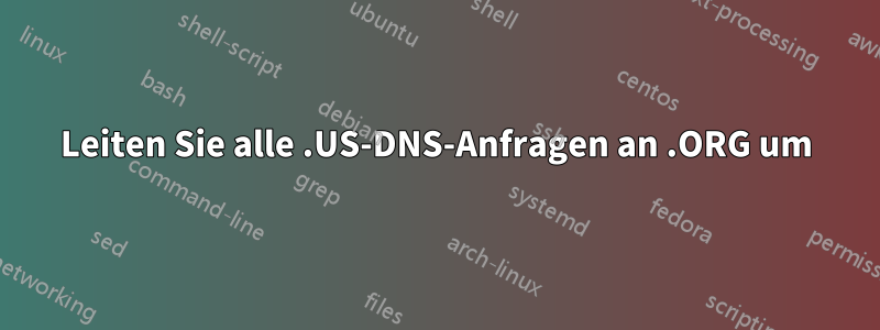 Leiten Sie alle .US-DNS-Anfragen an .ORG um