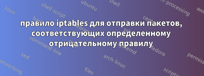 правило iptables для отправки пакетов, соответствующих определенному отрицательному правилу