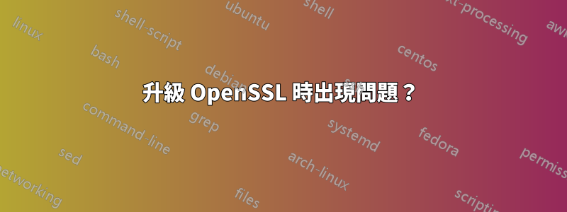 升級 OpenSSL 時出現問題？