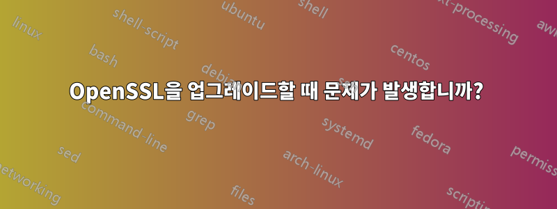 OpenSSL을 업그레이드할 때 문제가 발생합니까?