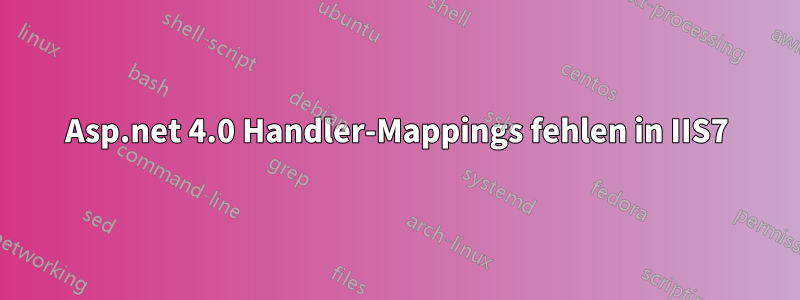 Asp.net 4.0 Handler-Mappings fehlen in IIS7