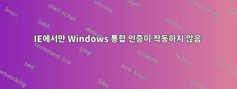 IE에서만 Windows 통합 인증이 작동하지 않음