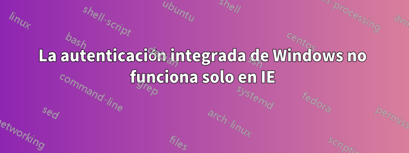 La autenticación integrada de Windows no funciona solo en IE