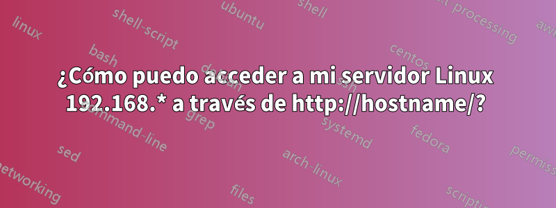 ¿Cómo puedo acceder a mi servidor Linux 192.168.* a través de http://hostname/?