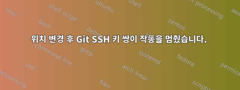 위치 변경 후 Git SSH 키 쌍이 작동을 멈췄습니다.