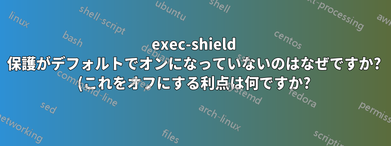 exec-shield 保護がデフォルトでオンになっていないのはなぜですか? (これをオフにする利点は何ですか?)