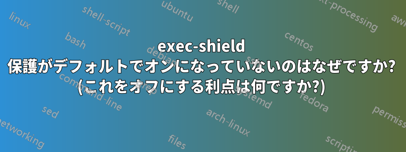 exec-shield 保護がデフォルトでオンになっていないのはなぜですか? (これをオフにする利点は何ですか?)