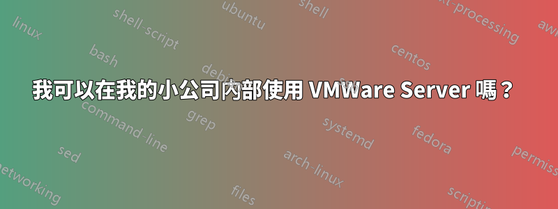 我可以在我的小公司內部使用 VMWare Server 嗎?