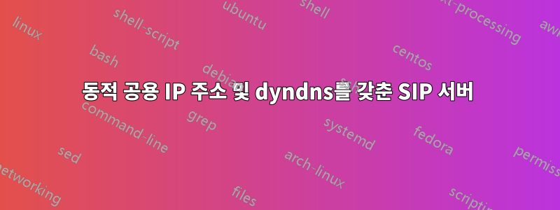 동적 공용 IP 주소 및 dyndns를 갖춘 SIP 서버