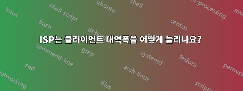 ISP는 클라이언트 대역폭을 어떻게 늘리나요?