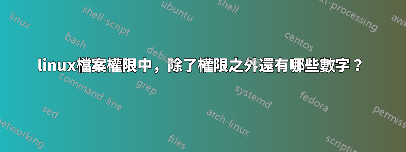 linux檔案權限中，除了權限之外還有哪些數字？