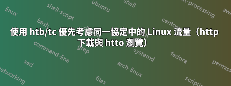 使用 htb/tc 優先考慮同一協定中的 Linux 流量（http 下載與 htto 瀏覽）