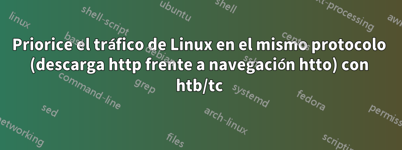Priorice el tráfico de Linux en el mismo protocolo (descarga http frente a navegación htto) con htb/tc