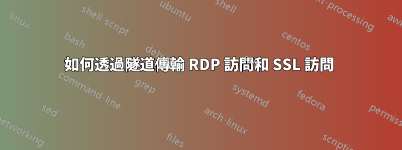 如何透過隧道傳輸 RDP 訪問和 SSL 訪問