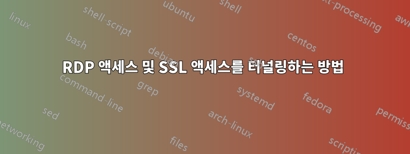 RDP 액세스 및 SSL 액세스를 터널링하는 방법