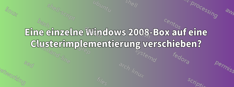 Eine einzelne Windows 2008-Box auf eine Clusterimplementierung verschieben?