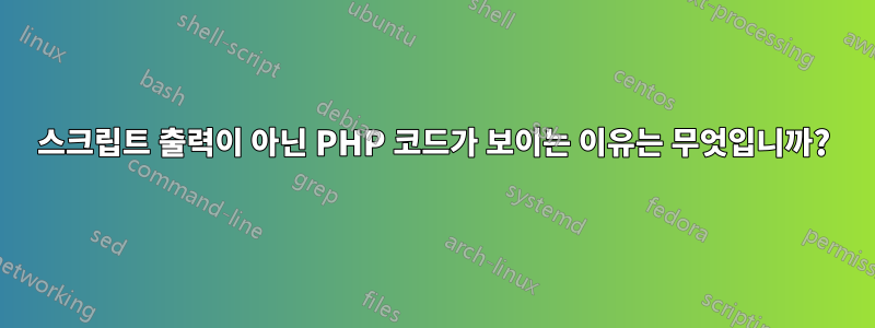 스크립트 출력이 아닌 PHP 코드가 보이는 이유는 무엇입니까?