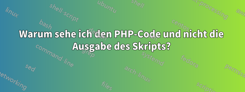 Warum sehe ich den PHP-Code und nicht die Ausgabe des Skripts?