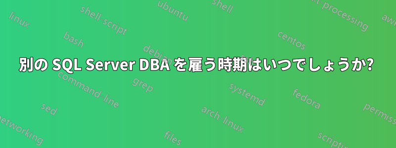 別の SQL Server DBA を雇う時期はいつでしょうか?