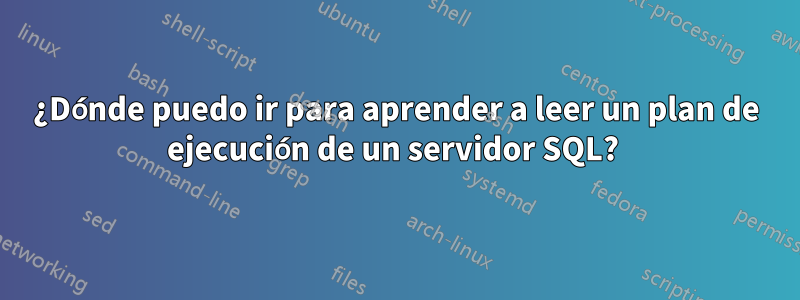 ¿Dónde puedo ir para aprender a leer un plan de ejecución de un servidor SQL? 