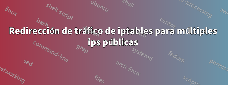 Redirección de tráfico de iptables para múltiples ips públicas