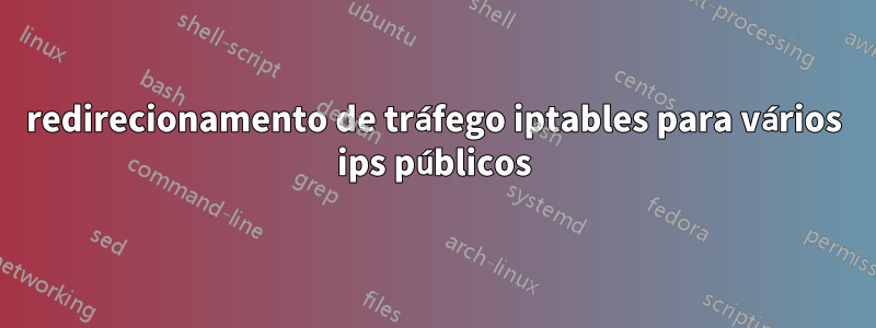 redirecionamento de tráfego iptables para vários ips públicos